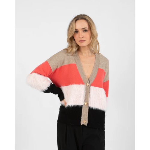 Colorblock Furry Knit