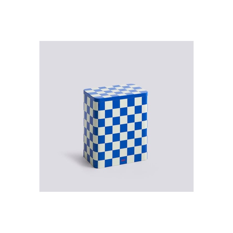 Tin Container Stor Blue/White